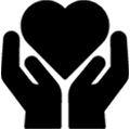 hands holding heart icon