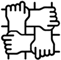 interlocking hands icon